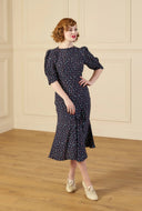 1940s Madison Tea Dress Ocean Pearl | House of Foxy - Bright House Vintage