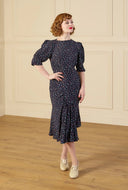 1940s Madison Tea Dress Ocean Pearl | House of Foxy - Bright House Vintage