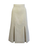 1940s Prim Pleated Skirt - Natural Fibre Ecru - Bright House Vintage