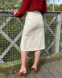 1940s Prim Pleated Skirt - Natural Fibre Ecru - Bright House Vintage