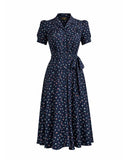 1940s Shirt - Waister Dress Ocean Pearl | House of Foxy - Bright House Vintage