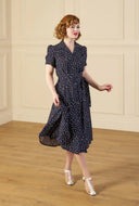 1940s Shirt - Waister Dress Ocean Pearl | House of Foxy - Bright House Vintage