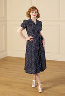 1940s Shirt - Waister Dress Ocean Pearl | House of Foxy - Bright House Vintage