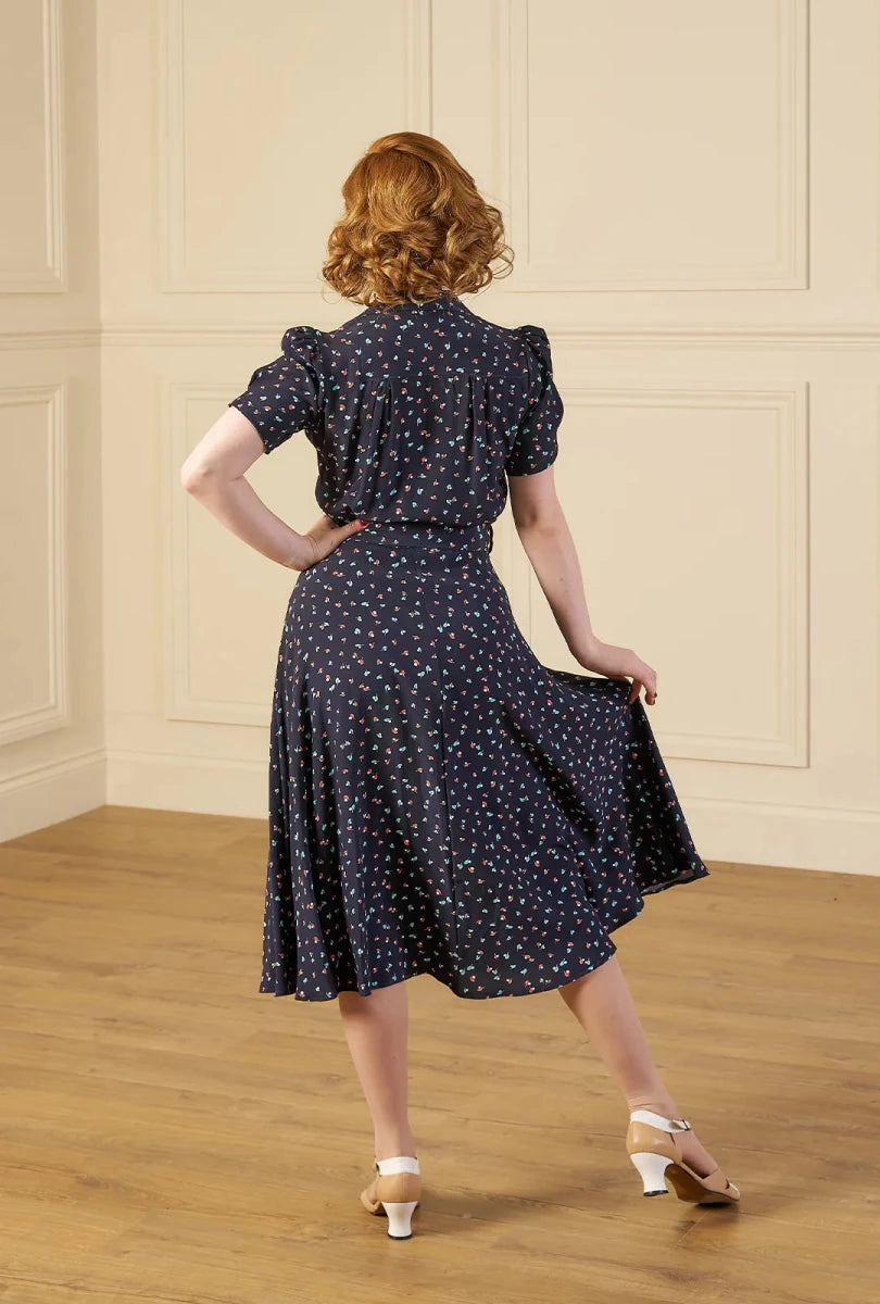 1940s Shirt-Waist Dress Ocean Pearl – Bright House Vintage