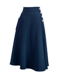 1940s Whirlaway Skirt in Navy | The House of Foxy - Bright House Vintage