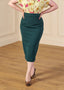 1950s Perfect Pencil Skirt in Green | The House of Foxy - Bright House Vintage