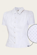 That Same Old Favorite Blouse in White & Navy, Detailansicht