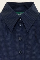 The Spectacular Spearpoint Shirt in Navy Dotted, Stoffdetail