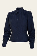 The Spectacular Spearpoint Shirt in Navy Dotted, Seitenansicht