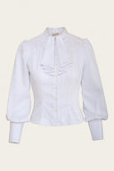 The More Is More Blouse in White & Navy von Emmy Design