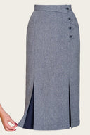 The Art Deco Dream Skirt in Midnight & Ivory, Stoffdetail Nahaufnahme