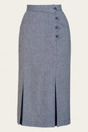 The Art Deco Dream Skirt in Midnight & Ivory, Seitenansicht