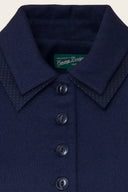 The Boss Lady Dress in Navy Herringbone, Stoffdetail