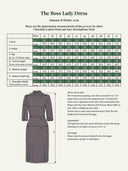Maßtabelle The Boss Lady Dress in Navy Herringbone