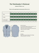 Maßtabelle The Watchmaker’s Waistcoat in Rust & Tan