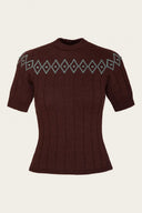 The Darling Diamond Top in Coffee Mélange von Emmy Design