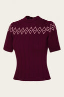 The Darling Diamond Top in Black Cherry, Seitenansicht