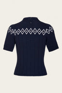 The Darling Diamond Top in Navy Mélange, Rückansicht