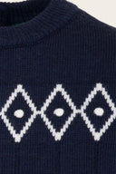 The Darling Diamond Top in Navy Mélange, Stoffdetail
