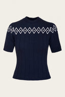 The Darling Diamond Top in Navy Mélange von Emmy Design