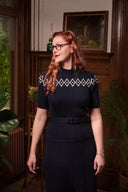 The Darling Diamond Top in Navy Mélange, am Model, Ansicht 2