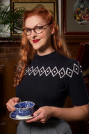The Darling Diamond Top in Navy Mélange, am Model, Ansicht 6