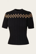 The Darling Diamond Top in Black, Seitenansicht