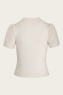 The Cashmere Staple Sweater in Cream, Rückansicht