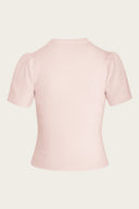 The Cashmere Staple Sweater in Soft Pink, Rückansicht