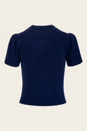 The Cashmere Staple Sweater in Midnight, Rückansicht