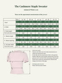 Maßtabelle The Cashmere Staple Sweater in Soft Pink