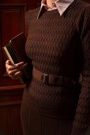 The All-Round Sweater in Coffee Mélange, am Model, Ansicht 4