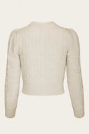 The Ice Skater Cardigan in Antique White Mélange, Rückansicht