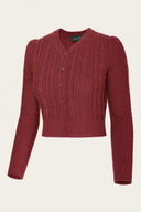 The Ice Skater Cardigan in Rust, Seitenansicht