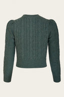 The Ice Skater Cardigan in Sea Green Mélange, Rückansicht
