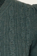 The Ice Skater Cardigan in Sea Green Mélange, Stoffdetail