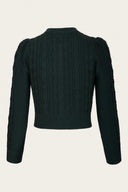 The Ice Skater Cardigan in Dark Bottle Green, Rückansicht