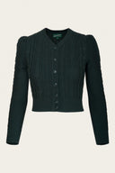 The Ice Skater Cardigan in Dark Bottle Green von Emmy Design