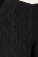 The Ice Skater Cardigan in Black, Stoffdetail