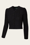 The Ice Skater Cardigan in Black, Seitenansicht