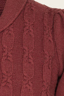 The Screen Siren Cardigan in Rust, Stoffdetail