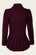 The Screen Siren Cardigan in Black Cherry, Rückansicht