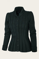 The Screen Siren Cardigan in Dark Bottle Green, Seitenansicht