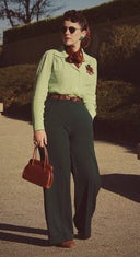 Wide Leg Trousers in Flaschengrün von Weekend Doll