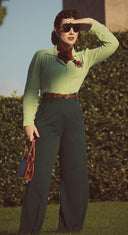 Wide Leg Trousers in Flaschengrün von Weekend Doll, weitere Ansicht