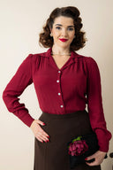 Bluse Gene langärmlig in Brombeere von Weekend Doll