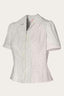 All - Round Blouse in Weiß mit Streifen | Emmy Design | Damenbluse - Bright House Vintage