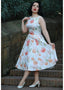 Aria Floral Swing Dress in Weiß | Hearts & Roses | Damenkleid - Bright House Vintage