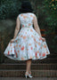 Aria Floral Swing Dress in Weiß | Hearts & Roses | Damenkleid - Bright House Vintage