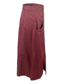 The Art Deco Dream Skirt in Burgundy Tweed, Seitenansicht
